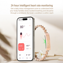 Load image into Gallery viewer, Dream Sport Smart Stylish Bracelet with Heart Rate,Blood Oxygen,Sleep Tracking,IP68 Waterproof,Magnetic Charging(Gold)