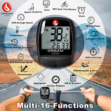 Load image into Gallery viewer, DREAM SPORT DCY-16 Bike Computer Multifunction Freeze Frame Cycling Speed Meter Sports Sensors Stopwatch Odometer